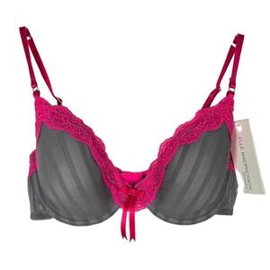 NEW! Elle Macpherson Intimates Sheer Ribbons Contour Bra 32C Lace Underwire $60